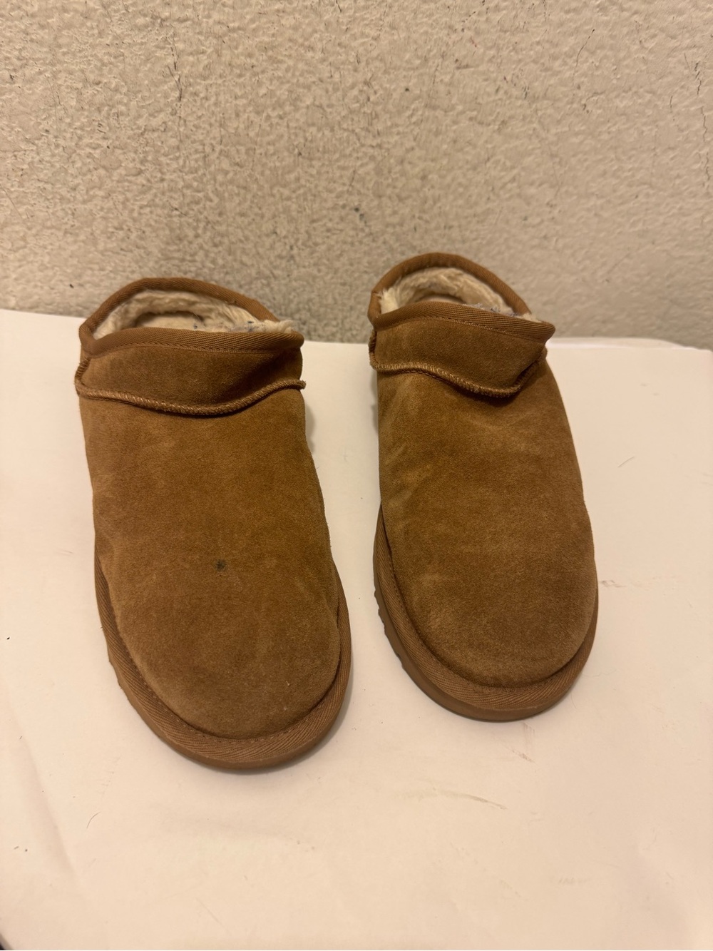 UGG Chestnut Suede Shearling Mule Booties